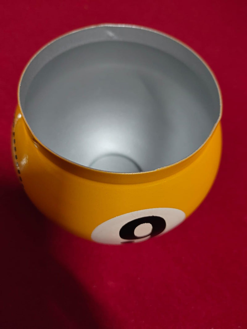 ABA Snooker and Pool 9 Ball Billiard Table Ashtray, Chrome-Plated Metal, Yellow