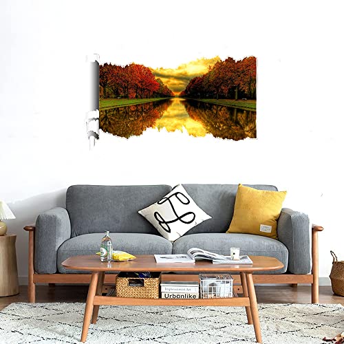 GADGETS WRAP Printed Wall Decal Sticker Scratched Paper Style Wall Decal (90cm x 50cm) - Red Trees Clean