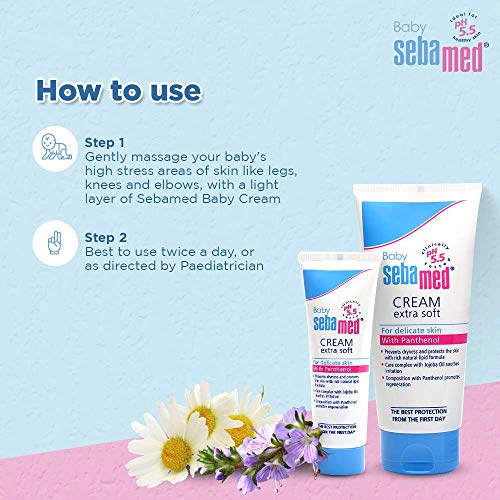 Sebamed Baby Cream Extra Soft 200m|Ph 5.5| Panthenol and Jojoba Oil|Clinically tested| ECARF Approved