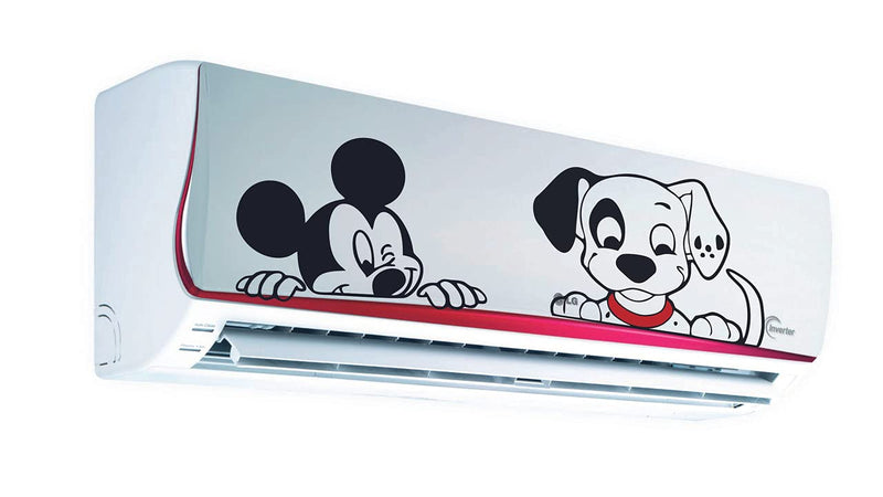 Kaushiki Collection� Mickey Mouse and Puppy Cartoons AC Sticker, Multicolour