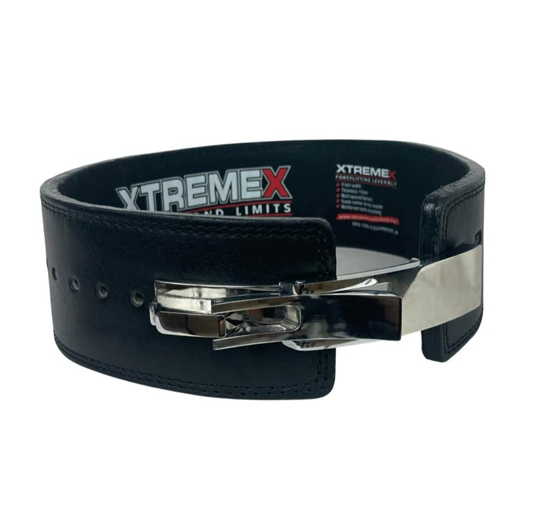 Xtremex 13mm Weightlifting Lever Belt Powerlifting Belt for Men and Women (M, BLACK)