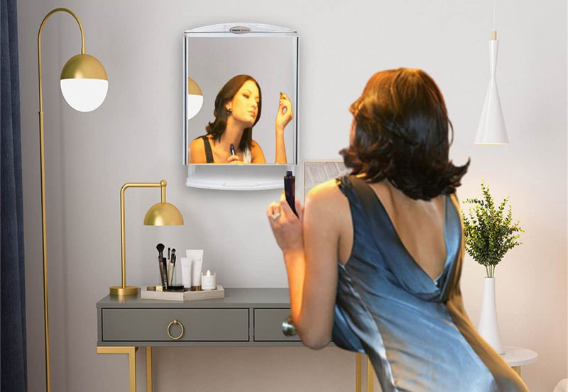 GRACE FINE WARE Washbasin Cabinet with Mirror, Premium Wall Mounted Storage Cabinet with Magnetic Door & 4 Inner Shelve, Stylish & Heavy-Duty Plastic Cabinet for Storage
