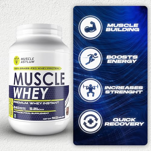 Muscle Asylum Premium Whey Protein l 1kg, 25 Servings l Double Chocolate l With Genuine Lab Reports l Muscle Building & Recovery | Increased Muscle