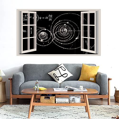 GADGETS WRAP Printed Wall Decal Sticker Fake Window Style Decal (90cm x 50cm) - Physics