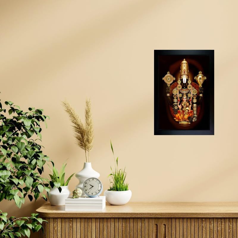 Great More Venkateswara Swamy | Tirupati Balaji Photo Frame Wall Painting For Home Decoration And Gifting-48-8x12 inch