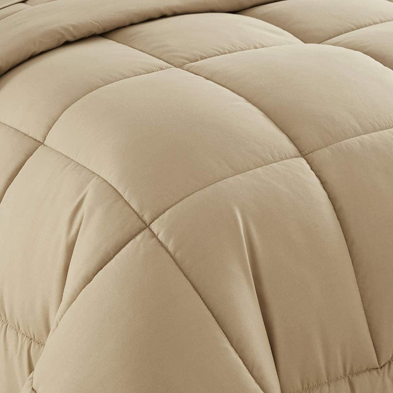 Jaipur Linen Machine Stitch 500GSM Quilted Comforter/Quilt Bed Cover for Double/King Size Bed Luxury Breathable Cozy Super Soft Comforter (90X100 Inches) (Beige)