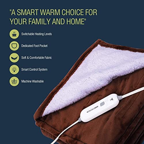 Utopia Bedding Heated Blanket Electric Throw - Soft Electric Blanket for Couch,Solid Polyester Double Electric Blanket, Sherpa Heating Blanket Throw ( Any Colour ) by Arcova Home (Z02)