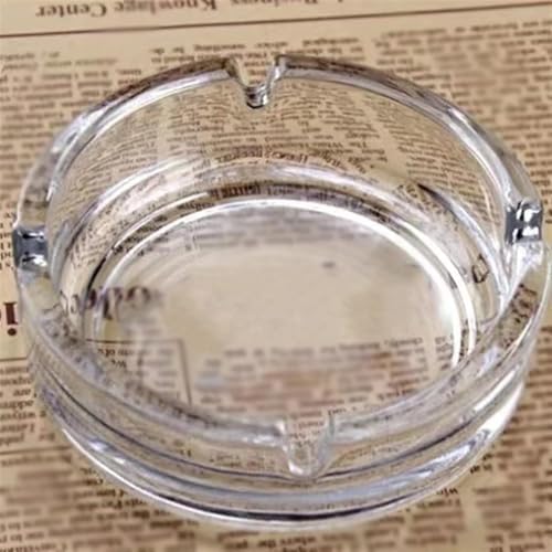 Kuruji Ashtrays for Cigarettes Transparent Round Ashtray Hotel Internet Cafe Restaurant Home Living Room Bedroom Round Transparent Ashtray Cigarette Cigar Ashtray Ash Tray