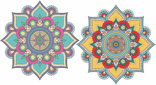 Diwali Special - Colourful Decorative Rangoli Sticker Size- 30 cm x 30 cm Set of 2 (AS161)