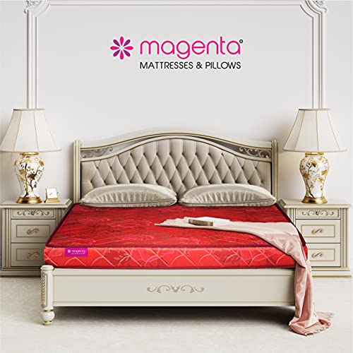 Magenta Siesta 5 Inch High Resilience Foam Dual Comfort Mattress, Single Size Medium Firm Mattress with Superior Comfort Pressure Relief & Cooler Sleeping -(Red, 75 X 36 X 5 Inch)