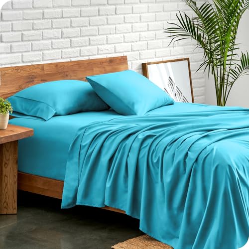 Queen , Aqua : Premium 1800 Ultra-Soft Microfiber Collection Queen Sheet Set, Hypoallergenic, Easy Care, Wrinkle Resistant, Deep Pocket (Queen, Aqua)