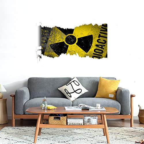 GADGETS WRAP Printed Wall Decal Sticker Scratched Paper Style Wall Decal (90cm x 50cm) - its Radioactive