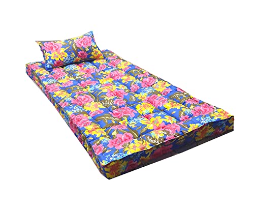 Flamo Mattress Organic Kapok Silk Cotton Ilavam Panju Single Cot Mattress (6.25 x 3 ft / 75 x 36 x 4 inch),Multicolour.