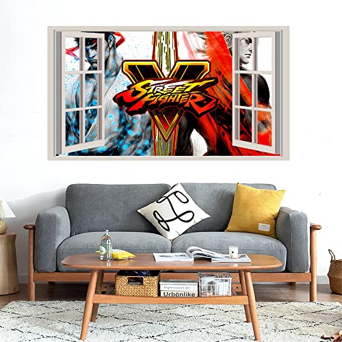 GADGETS WRAP Printed Wall Decal Sticker Fake Window Style Decal (90cm x 50cm) - Street Fighter 5