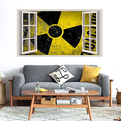 GADGETS WRAP Printed Wall Decal Sticker Fake Window Style Decal (90cm x 50cm) - its Radioactive