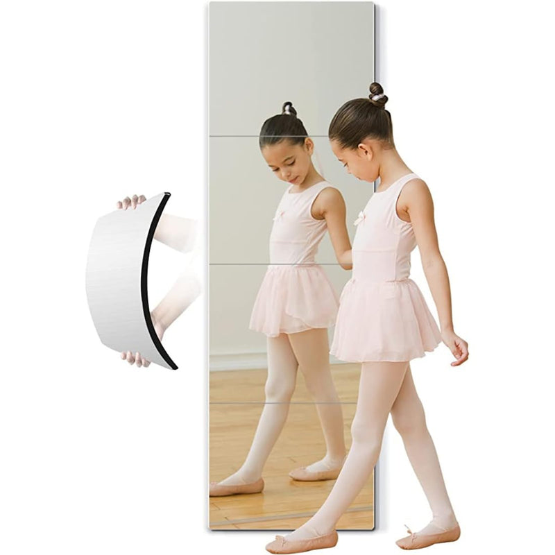 Unbreakable Full Length Mirror an Elegance Acrylic Upgrade for Home Fitness and Clinic Effortless Setup Frameless Chic Mirror Magic for Your Space 12" x 48", Unframed, Wall Mount,, Rectangular, Silver