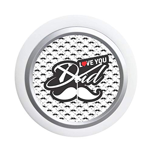 YaYa cafe Love You Dad Desk Clock for Dad - 6x6 inches, Round (White Frame, Unbreakable Flexiglass Cover, Analog)