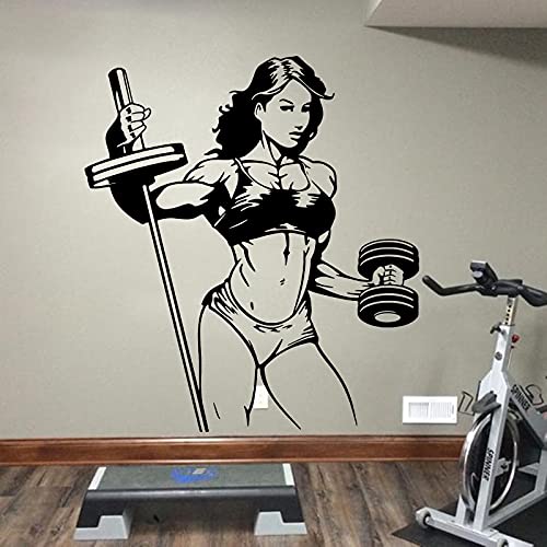 GADGETS WRAP Vinyl Decal Sticker Gym Bodybuilder Woman Lifting Weight (Item Finish Size : 108cm x 56cm)