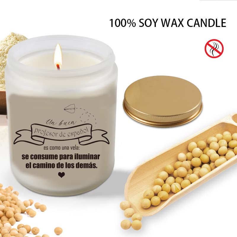 Spanish Teacher Appreciation Gift | Funny Soy Candle | Thank You Present for Valentines Retired Teachers Thanksgiving Appreciation Week