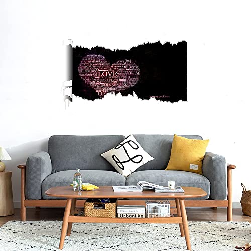 GADGETS WRAP Printed Wall Decal Sticker Scratched Paper Style Wall Decal (90cm x 50cm) - Love Words