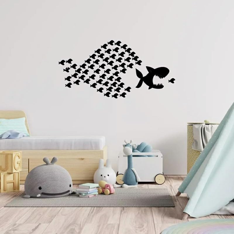 GADGETS WRAP Vinyl Big Fish Eat Small Fish Vinyl Wall Sticker