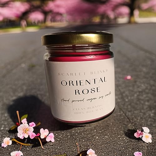 Scarlet Blinks Oriental Rose and Lavender Serenity | Soy Wax Candle | Aroma Therapy Candle | Burning Time:45 HRS Pack of 2