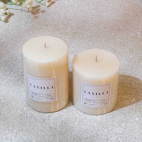 The Decor Mart Vanilla Scented Pillar Candles Set of 2