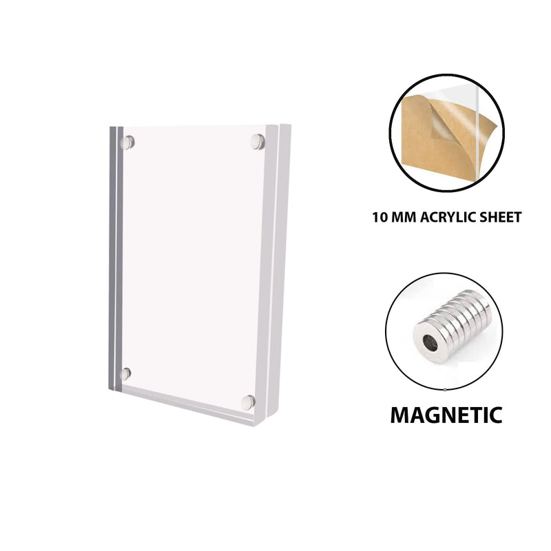 ACRY Acrylic table top magnetic photo frame|5x7mag-10m-1