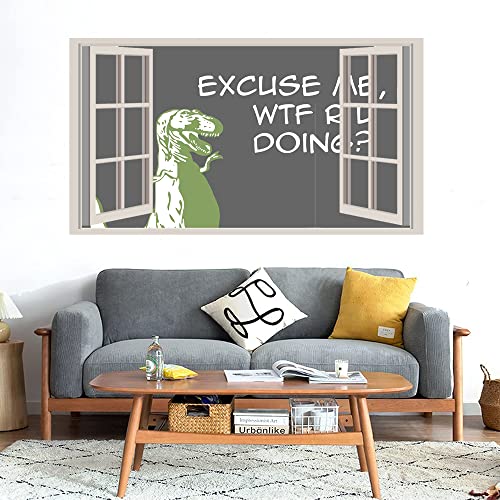 GADGETS WRAP Printed Wall Decal Sticker Fake Window Style Decal (90cm x 50cm) - Dinosaurs