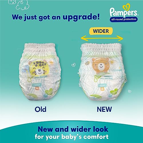 Pampers All round Protection Pants Style Baby Diapers, Large (L) Size, 128 Count, Anti Rash Blanket, Lotion with Aloe Vera, 9-14kg Diapers