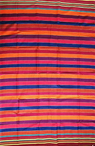 Gangji Striped Carpet (Multicolour, Cotton, 89 X 55 Inches), Large Rectangle