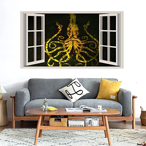 GADGETS WRAP Printed Wall Decal Sticker Fake Window Style Decal (90cm x 50cm) - Yellow Sign