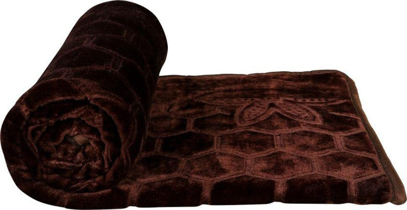 HomyReef 500 TC Winter/Mild-Winter Solid/Floral Light Weight Super Soft Warm Mink Single Bed Blanket for Winter (229 x 229 cm), Lightweight (Brown, Single Bed - 85x60 Inch)