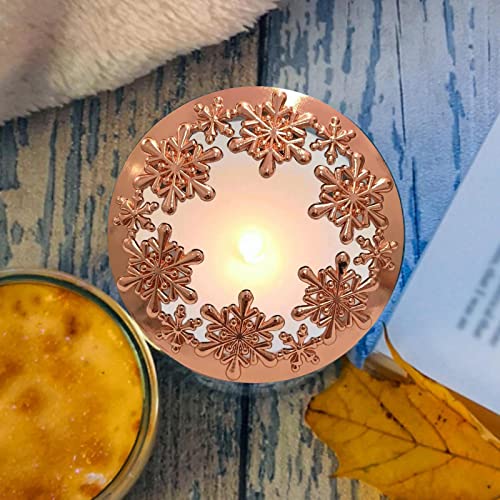 ATORSE® Candle Topper Stable Burning Jar Candle Sleeve for Birthday Dinner Gold