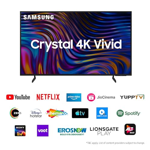 Samsung 138 cm (55 inches) D Series Crystal 4K Vivid Ultra HD Smart LED TV UA55DUE70BKLXL (Black)