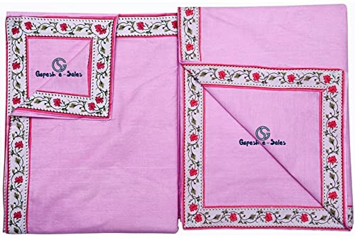 Gopesh e-Sales® Bhagalpuri Touch Cotton Chadar Soft Silky Giza Cotton Chadar Premium (Size Single Bed) (Pack of 2) Pink