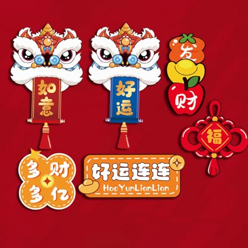 ATORSE® 6x Chinese New Year Refrigerator Magnets Refrigerator Stickers for Kitchen