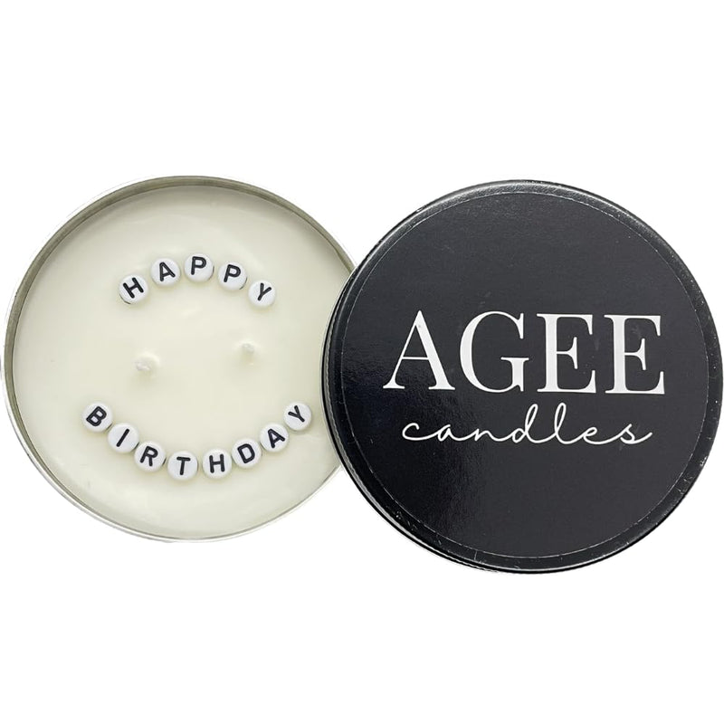 AGEE Surprise Birthday Scented Candle | Hidden Message Reveal | 100% Soy Wax | Eco-Friendly | Minimal Soot | Vanilla Scented | Birthday Gifting