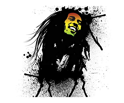 Sahaj Decor Coloured Face Bob Marley Splash Sticker | Wall Sticker for Living Room -Bedroom - Office - Home Hall Decorative Stickers