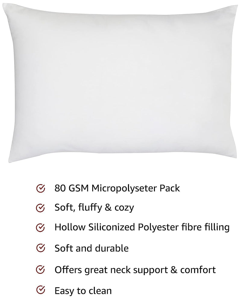 Cushio® Premium Microfibre Pillow (Set of 2) Supreme Comfort for a Restful Sleep, Sleep Position, Standard Size 24 x16 Inches