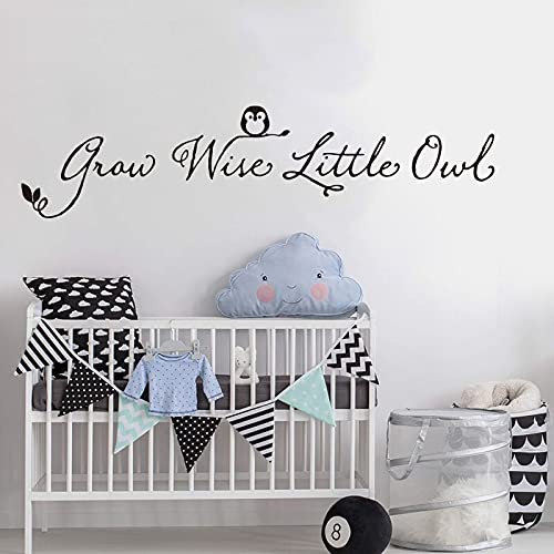 GADGETS WRAP Vinyl Decal Sticker Grow Wise Little Owl Leaf Black (Item Finish Size : 150cm x 36cm)