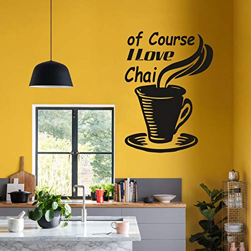 Ruby D�cor Cup of Tea Wall Sticker for Living Room, Drawing Room, Hall Size 61X46cm