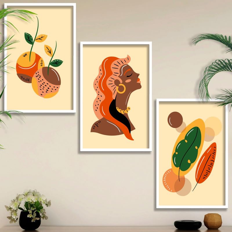 SAF paintings Set of 3 Modern Boho Art Wall Painting For Home And Office ol-COMBO-2085-K3