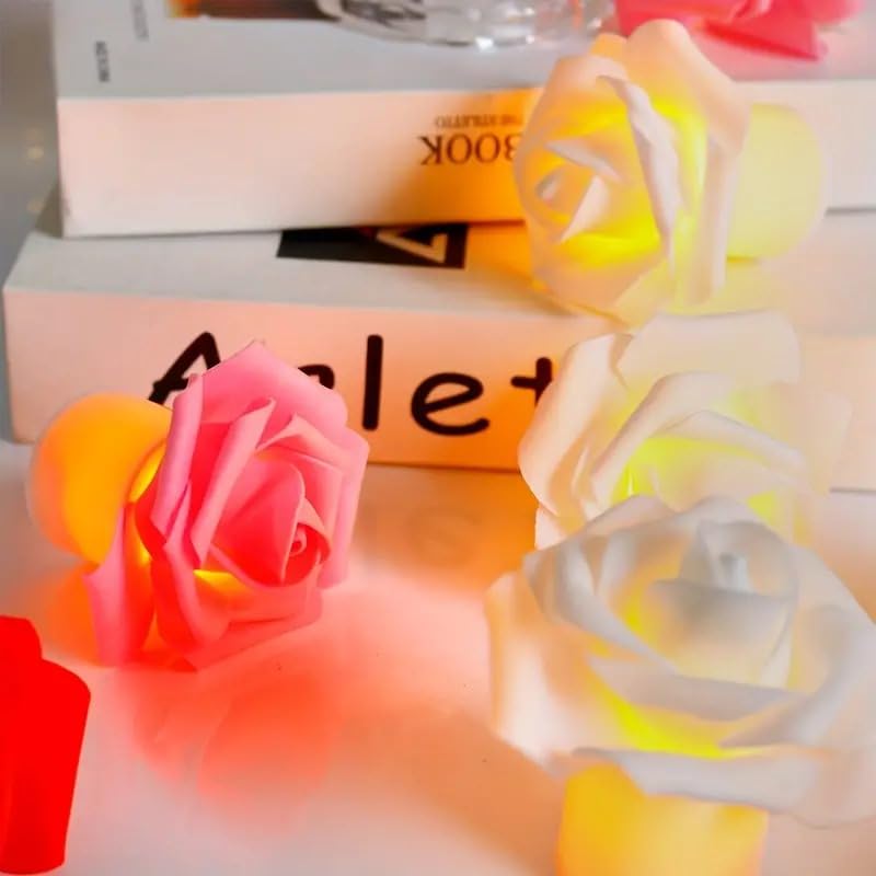 BOXO Small Rose led Light Flameless and Smokeless Decorative Candles Mood Lighting to Enhance Your Event Décor - 12 pcs