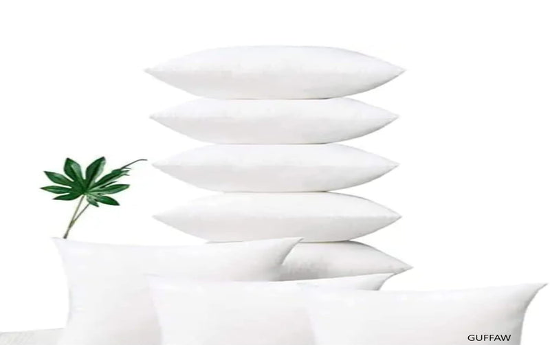 GUFFAW microfiber pillow filler for bed and sofa 12x18inch set of 8