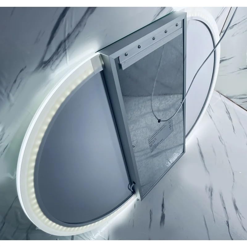 Artessa Designer Backlit Oblong LED Mirror with Defogger, Dimmer, 3-Colour Option for Bathroom (45 x 100 CM)