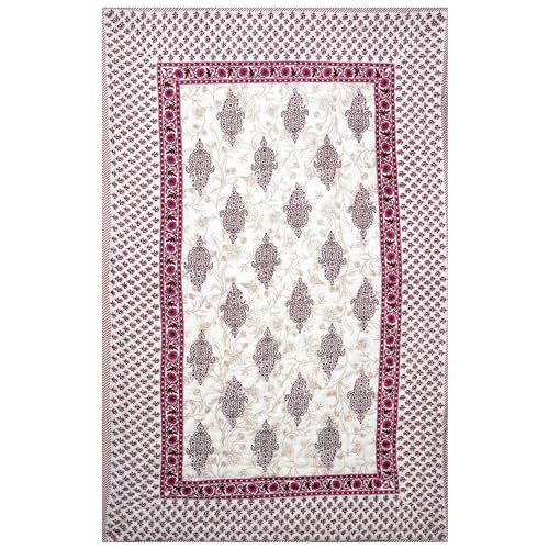 Throw King Rajasthani Traditional Hand Made Pure Cotton Febric Blanket/Quilt Cover- (Maroon)