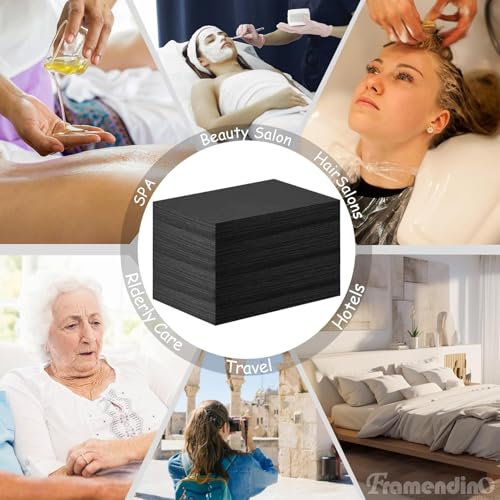 KUDIZE Disposable Non-Woven Bed Sheet (31 x 72 Inch) for Hospital, Hotel, Clinic, Spa, Travelling, Saloon, Saunas, Tattoo and Outing for Man, Woman, Elderly and Baby Care. (Black, Pack Of-25)