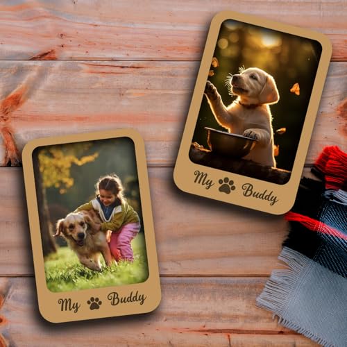 Zingy Gifts Cute Dog Custom Photo Fridge Magnets Set of 2