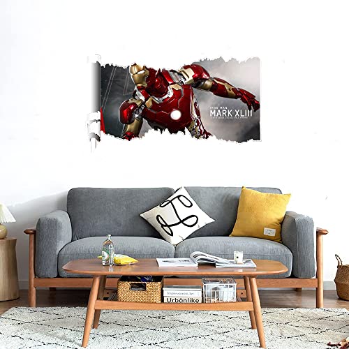 GADGETS WRAP Printed Wall Decal Sticker Scratched Paper Style Wall Decal (90cm x 50cm) - Iron Man Hot Toy